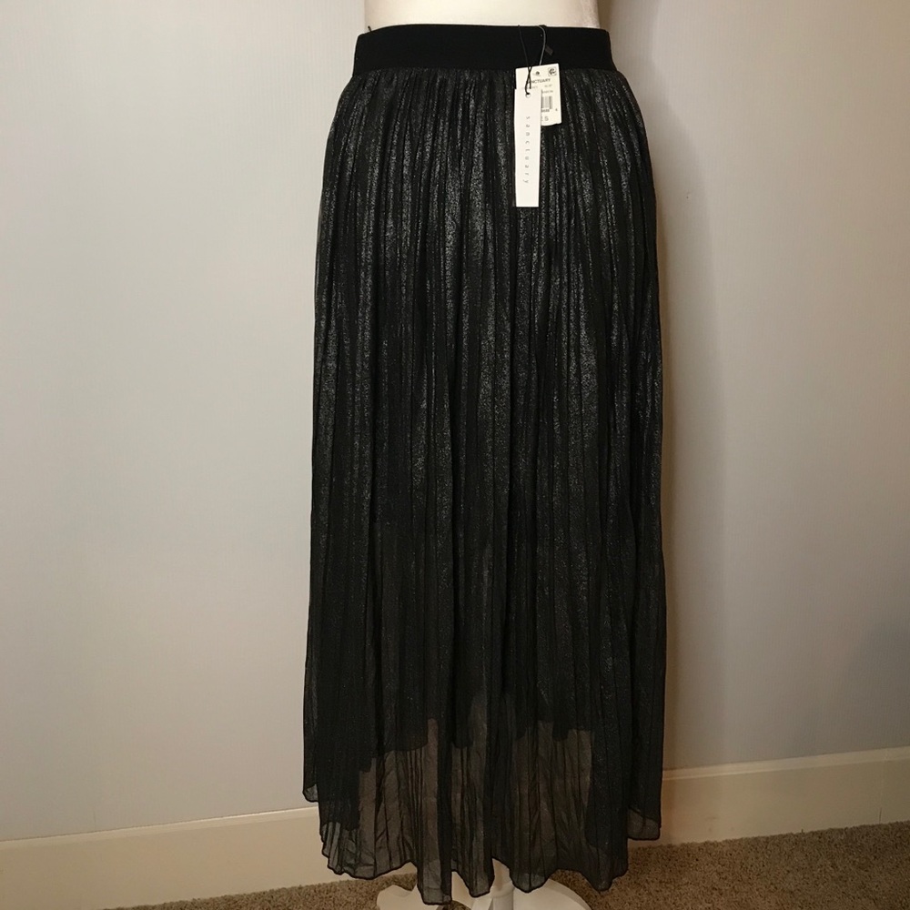 Sanctuary Pleated Silver Skirt - Size: S - Silver - Picture 5 of 15